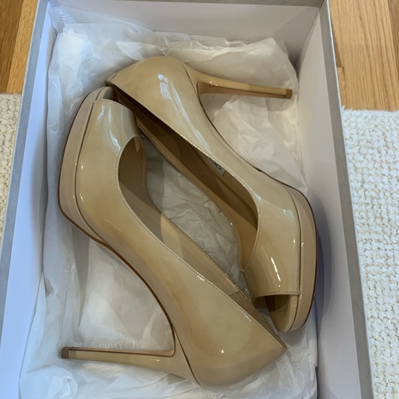 Jimmy Choo Nude Patent Heels- Luna 100, size 39. - Picture 3 of 7